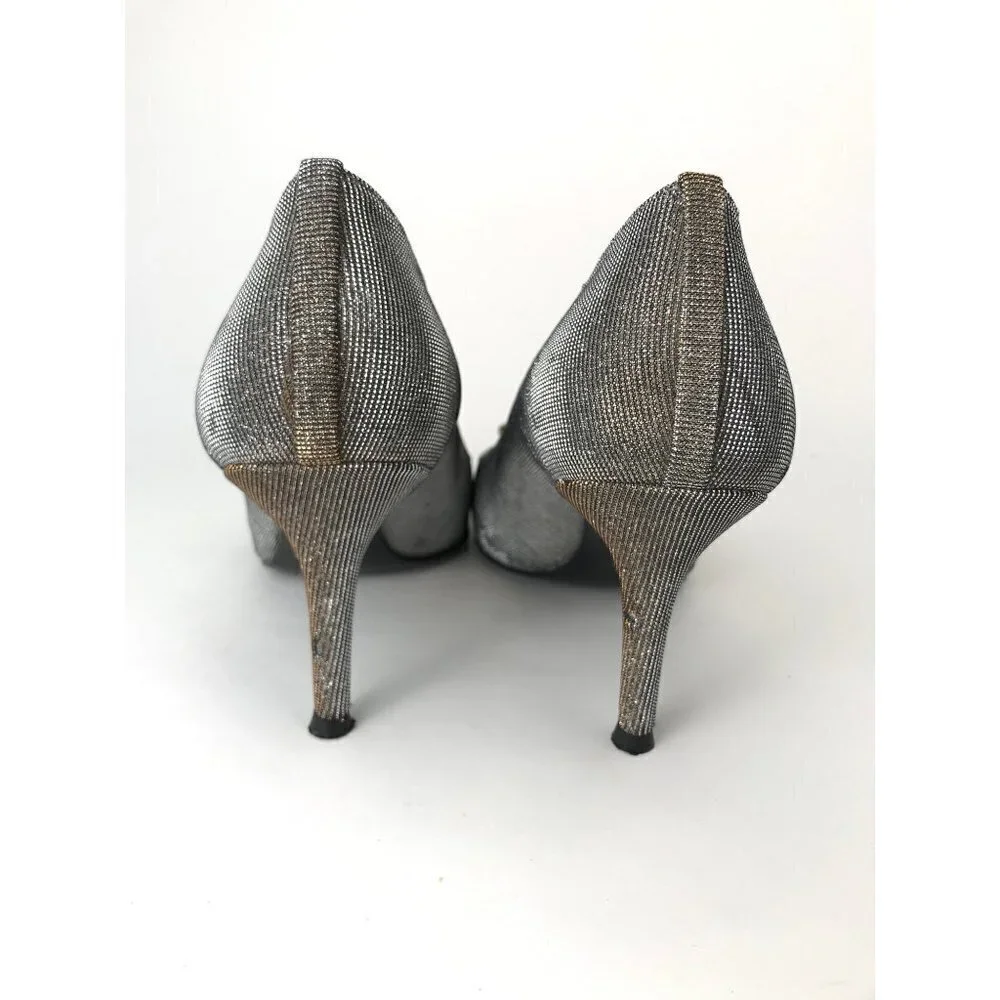 Stuart Weitzman Bronze Silver Metallic Bow Pumps Size 10M